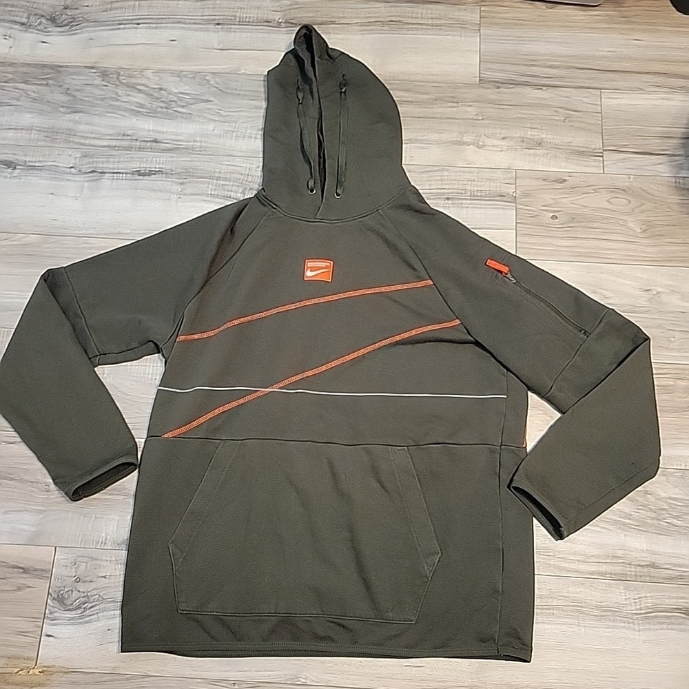 Nike Dri-Fit Hoodie Mens Large Green Performance Training Sweatshirt
